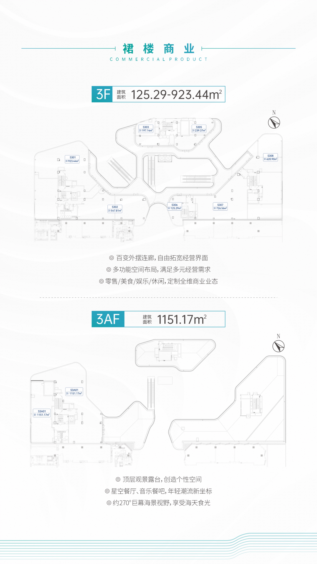 底商 3-3A层平面图 建面125-1151