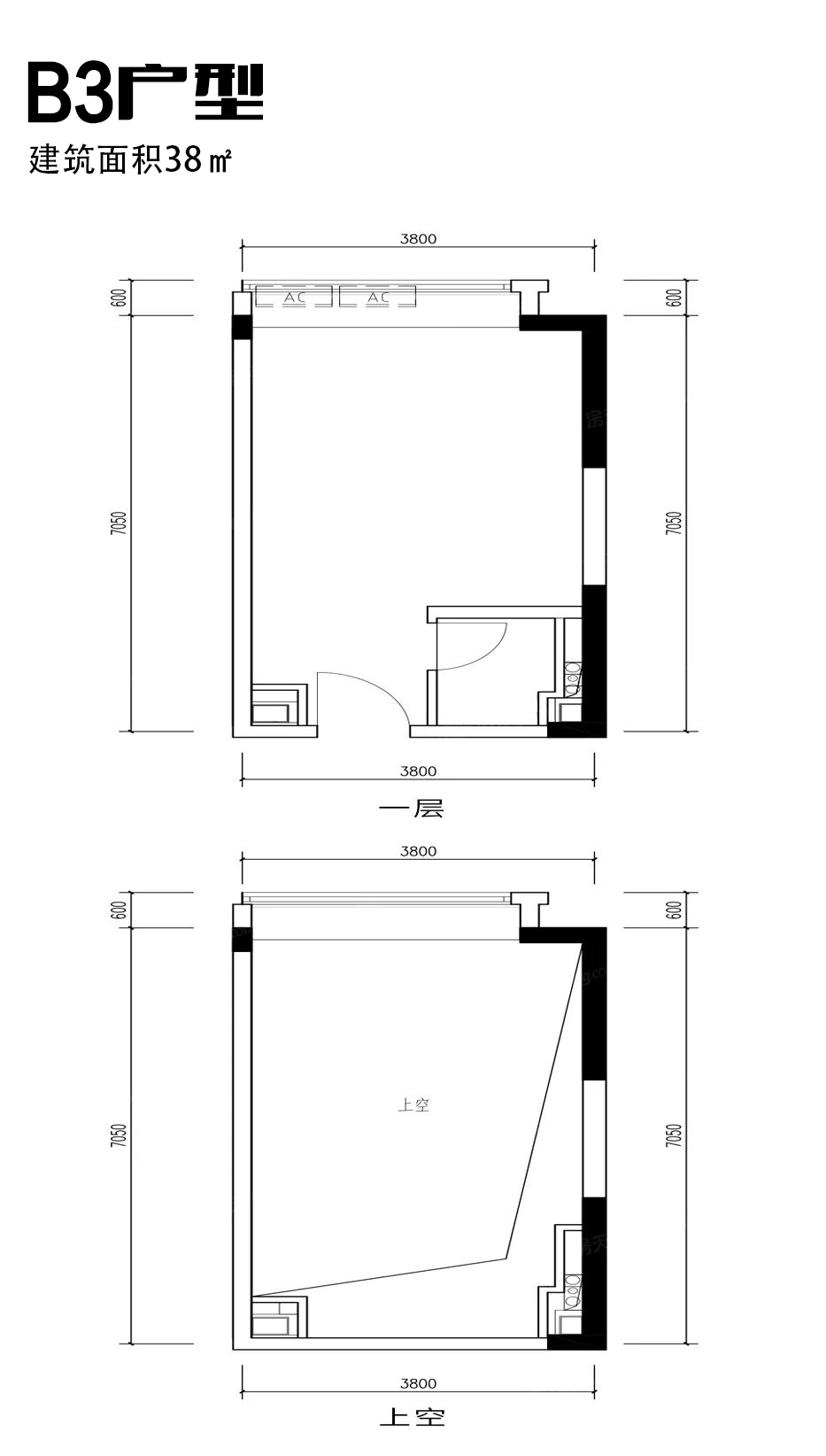 洋浦保利中心 创办空间 B3户型 建面38㎡