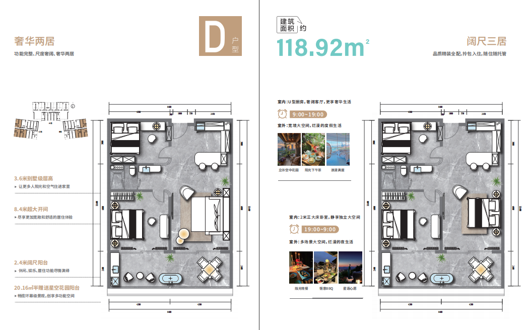 翡丽温泉公馆 D户型 三室两厅 建面118.92㎡