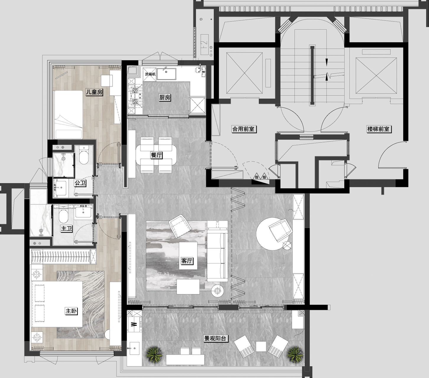 保利伴山瑧悦 小高层 113平2室一厅两卫一厨