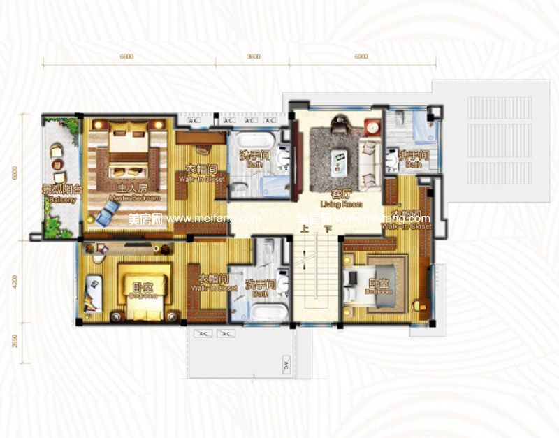 B102系列 别墅 5室3厅 642㎡二层平面图