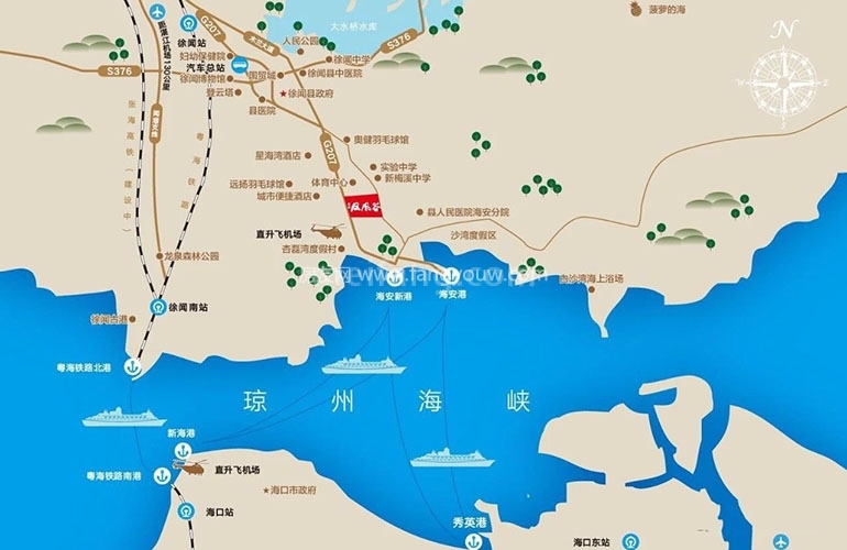 徐闻凤凰谷交通图