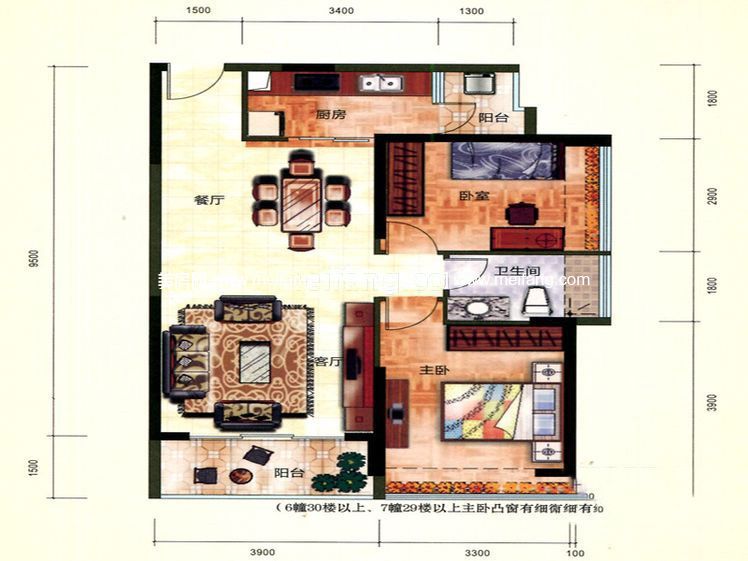 北海名座三期北海&middot;名座三期二期6#02户型 7#02、05户型