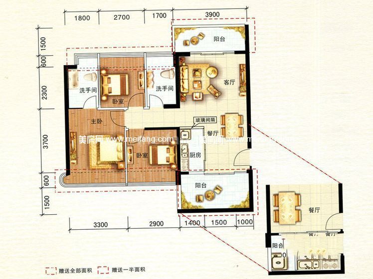 北海名座三期北海&middot;名座三期一期1栋2单元023单元01户型
