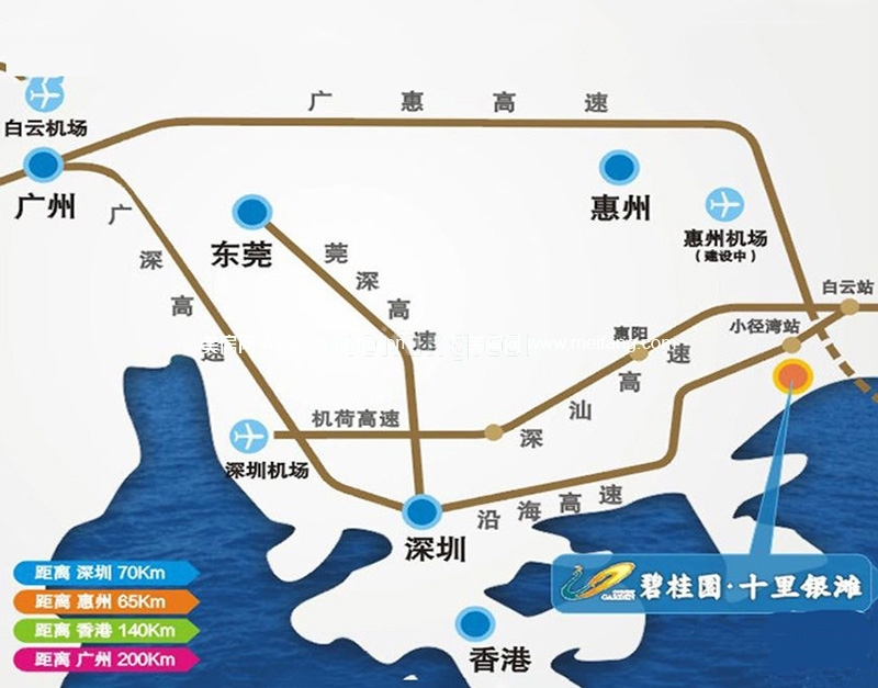 碧桂园十里银滩交通图