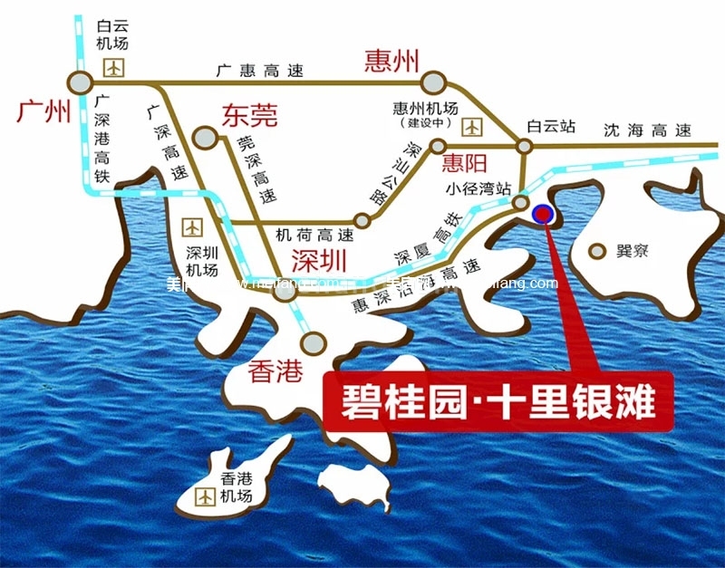 碧桂园十里银滩交通图