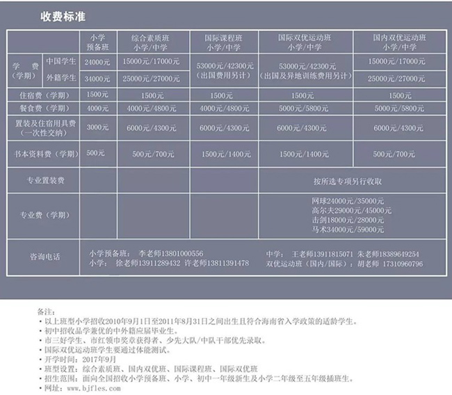 北京市海淀外国语实验学校海南校区2017年招生简章 北京市海淀外国语实验学校海南校区2017年招生简章
