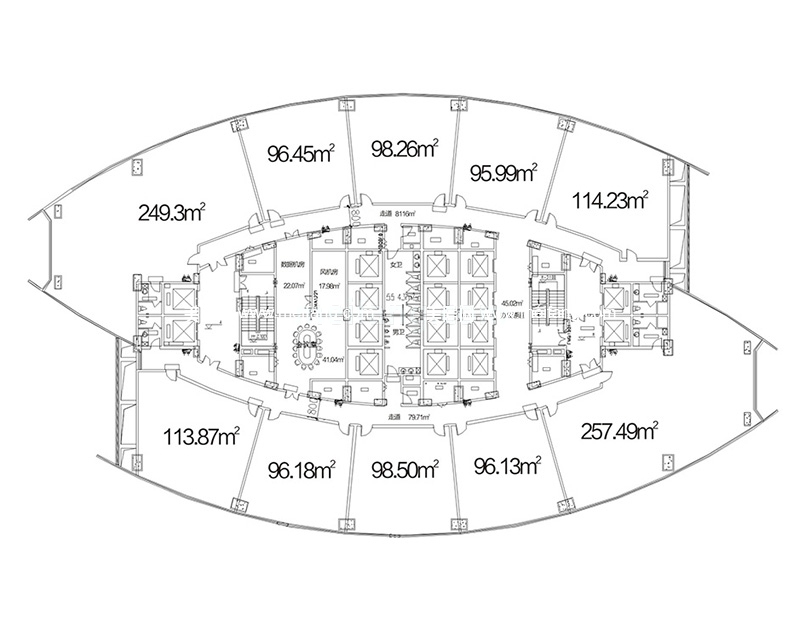 户型平面图 办公 96-257㎡