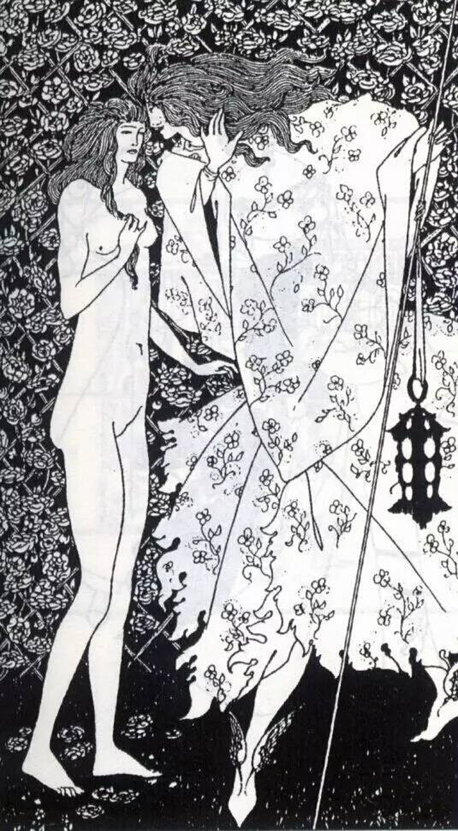 比亚兹莱《神秘的蔷薇园》 比亚兹莱《神秘的蔷薇园》