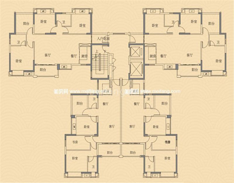 汉邦&middot;雍景居3栋标准户型 3室2厅1厨2卫 113㎡