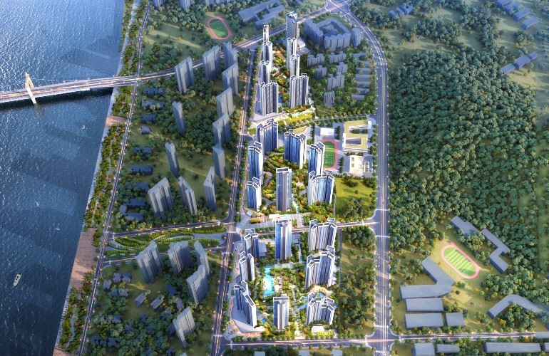 绿景玺悦湾鸟瞰图