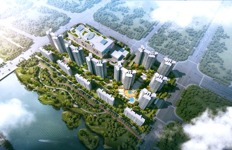 华发天茂国际半岛鸟瞰效果图 华发天茂国际半岛鸟瞰效果图