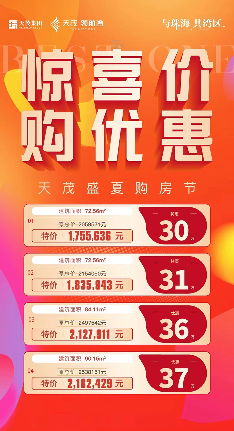 天茂领航湾特价房源信息 天茂领航湾特价房源信息