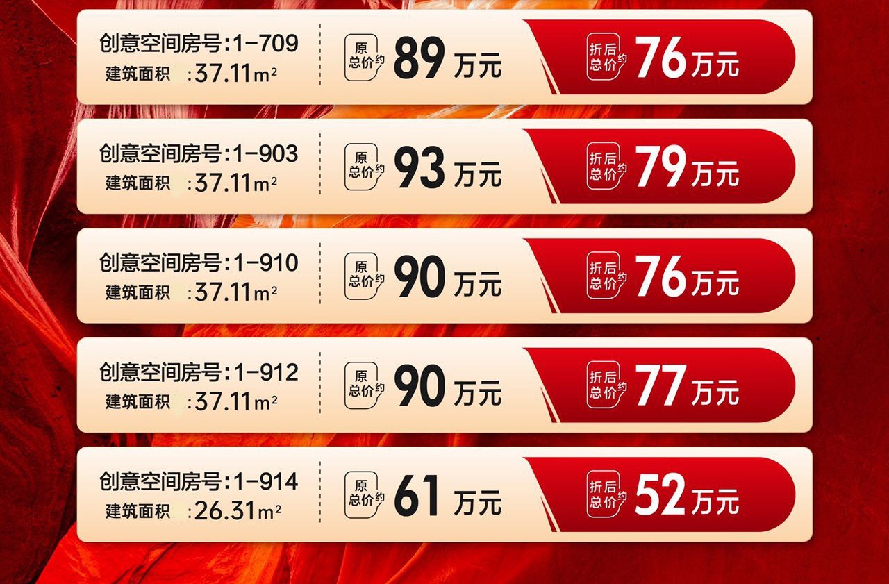 珠海信悦湾创意空间特惠房源信息