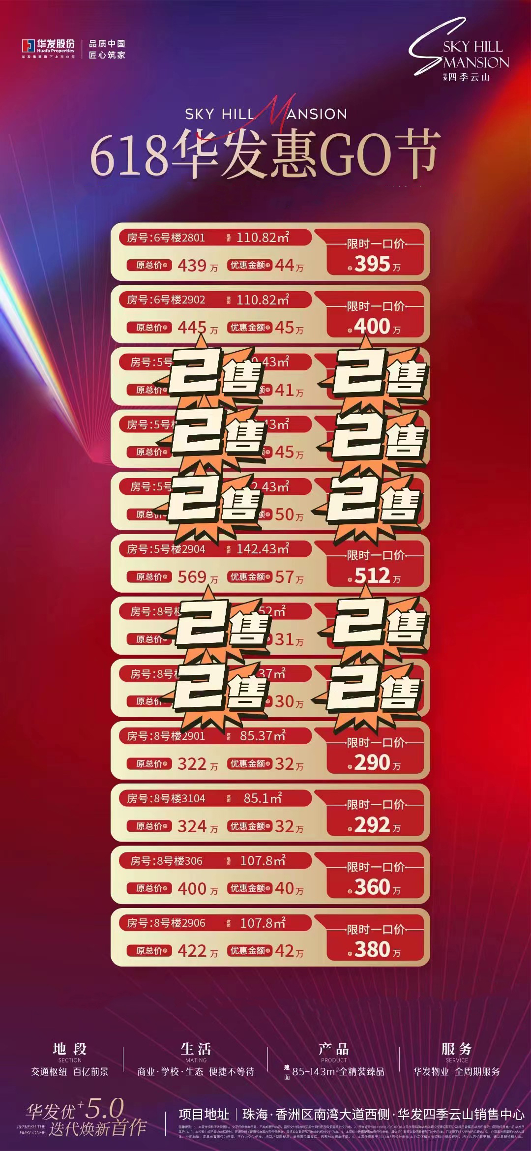 华发四季云山特惠房源信息 华发四季云山特惠房源信息