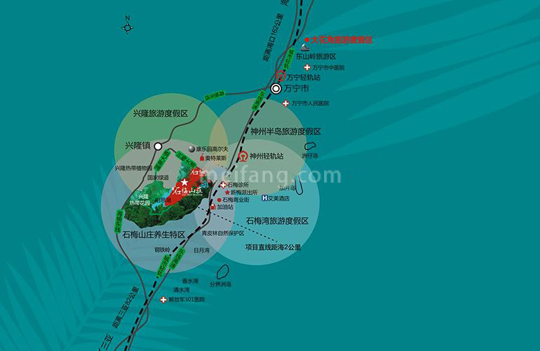 石梅山庄区位图