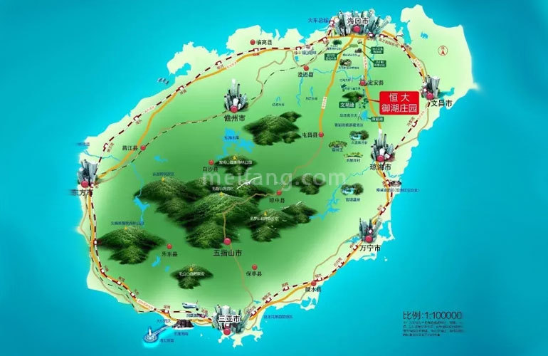 恒大御湖庄园区位图