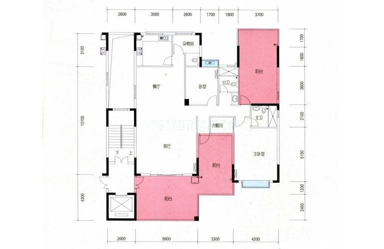 01/02户型 5室2厅2卫 建面190㎡