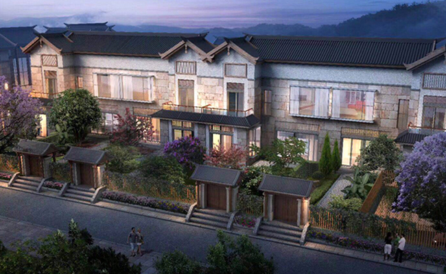 丽江雪山艺术小镇在售建面73㎡-171㎡的独栋别墅房源,均价20000元/㎡