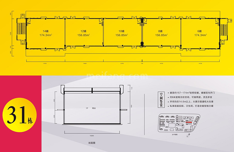 31栋创想街铺 建面157-174㎡