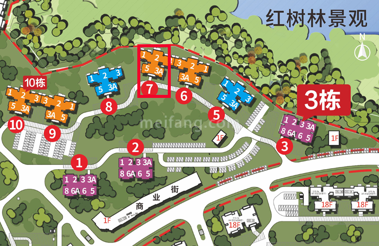 富力红树湾 D04-2区10栋平面分布图 