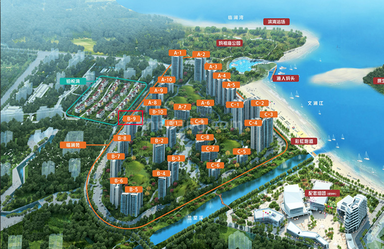 富力悦海湾B9楼栋分布图