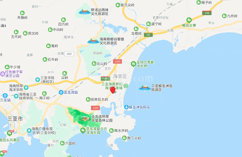 国家海岸保利海棠湾区位图