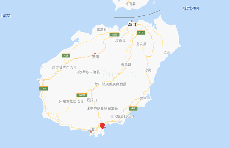 国家海岸保利海棠湾区位图