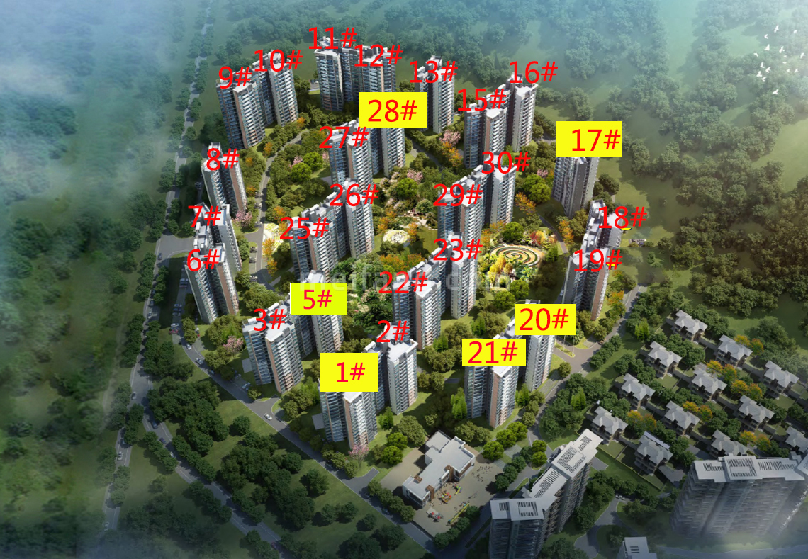 富力湾Y区云海阁楼栋平面分布图