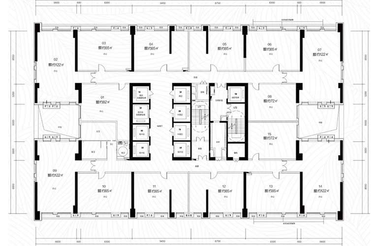 2-5f云景imc-office城景办公楼层平面图