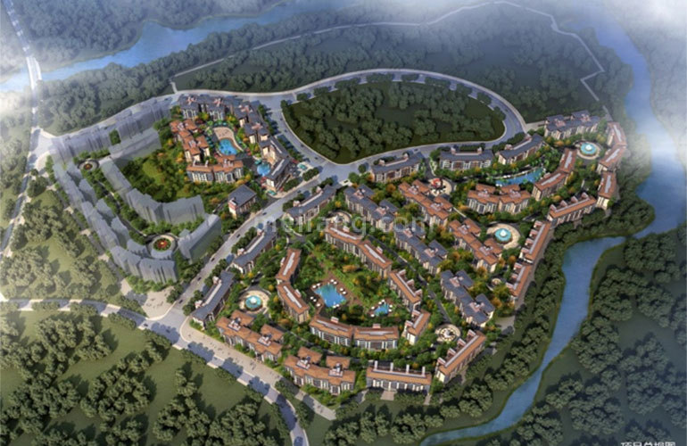 景业白鹭洲鸟瞰图