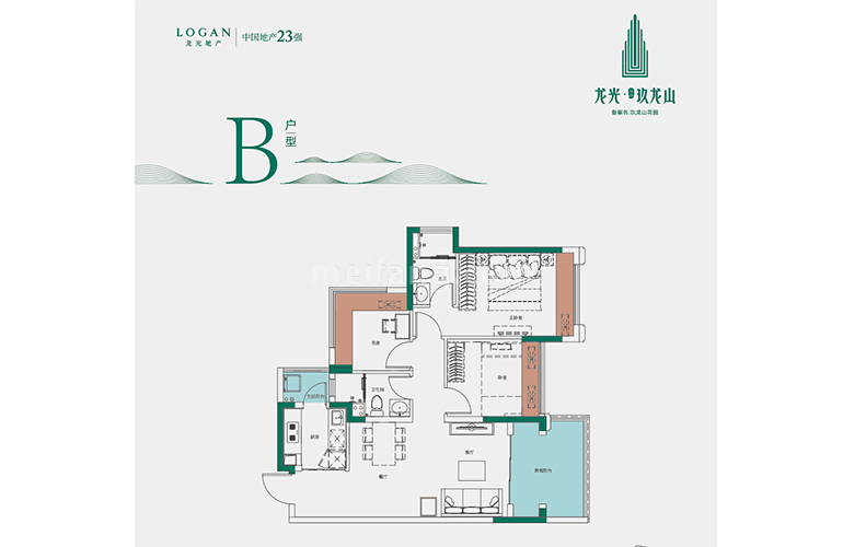 B户型住宅 建筑面积88㎡