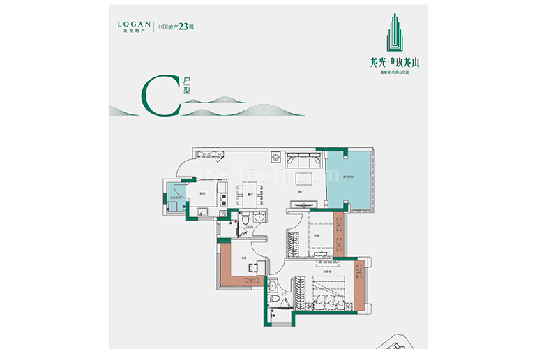 C户型住宅 建筑面积88㎡