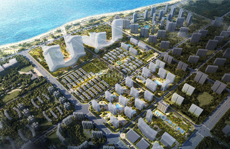 海蓝凤凰海岸悦海湾鸟瞰图