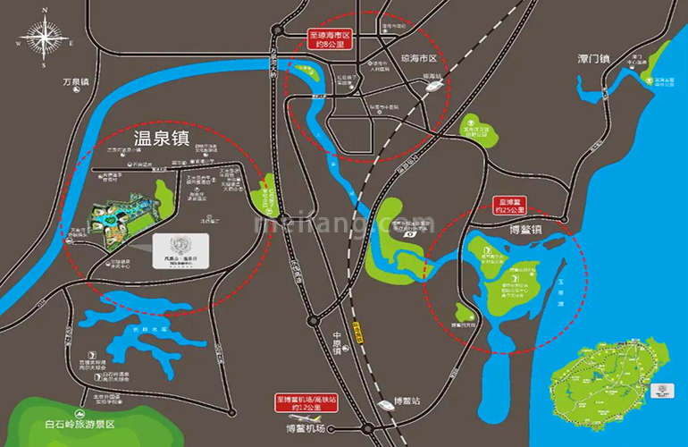 凤凰山温泉谷区位图