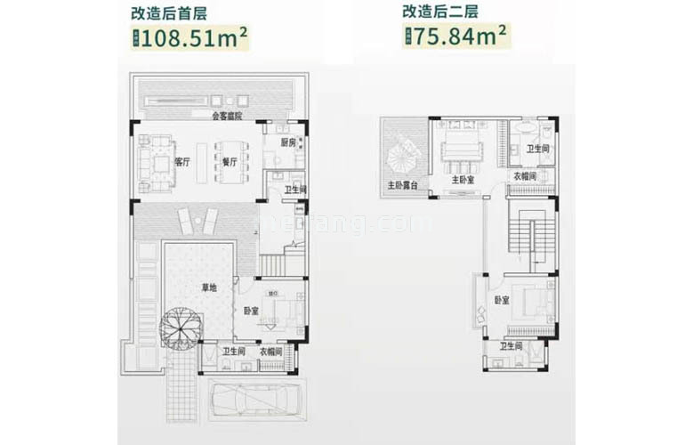 5#庭院别墅 3室2厅4卫 建面99.68㎡
