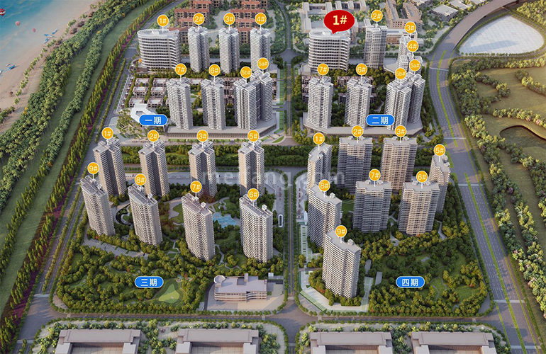 雅居乐金沙湾SOHO鸟瞰图