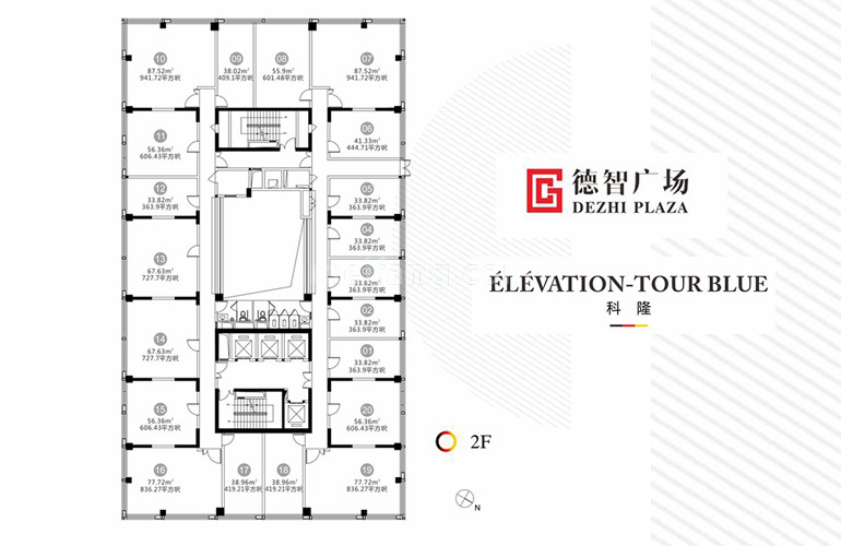 2F平面户型图 建面33-87㎡