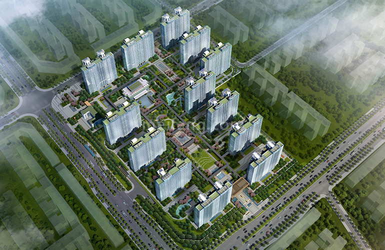 崇峰壹号院鸟瞰效果图