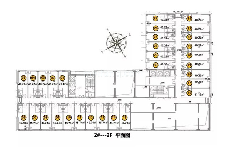龙光玖龙汇2#2F平面图