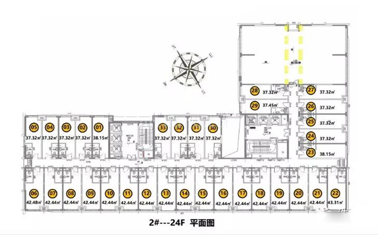 龙光玖龙汇2#24F平面图