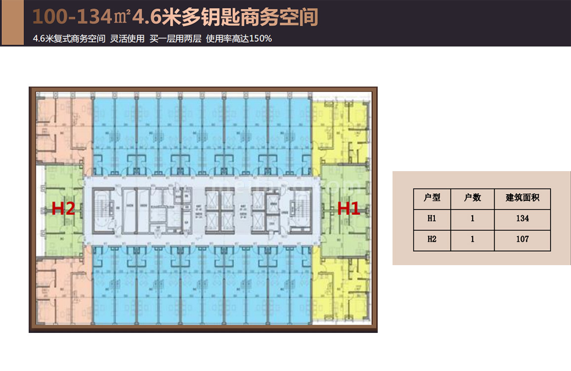 C栋H1/H2户型 建面107-134㎡