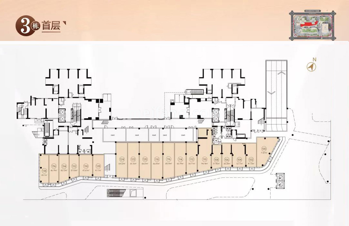 底商 3栋首层 建面28-197㎡ 底商 3栋首层 建面28-197㎡