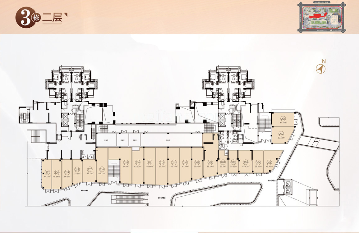底商 3栋2层 建面28-197㎡ 底商 3栋2层 建面28-197㎡
