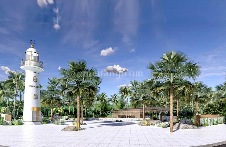万科海上城市三期码头灯塔效果图