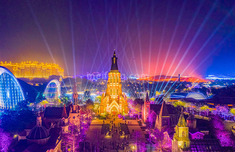 恒大海花岛夜景灯光秀