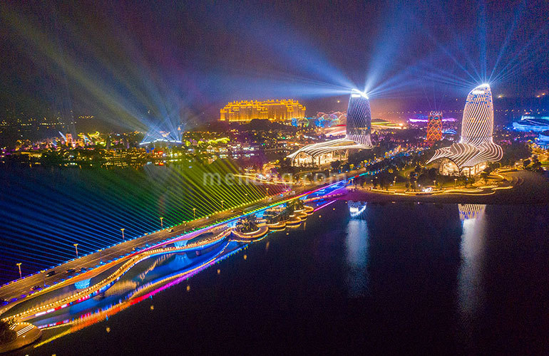 恒大海花岛入岛大桥夜景