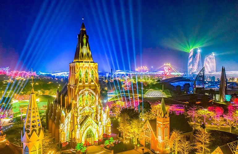 恒大海花岛夜景