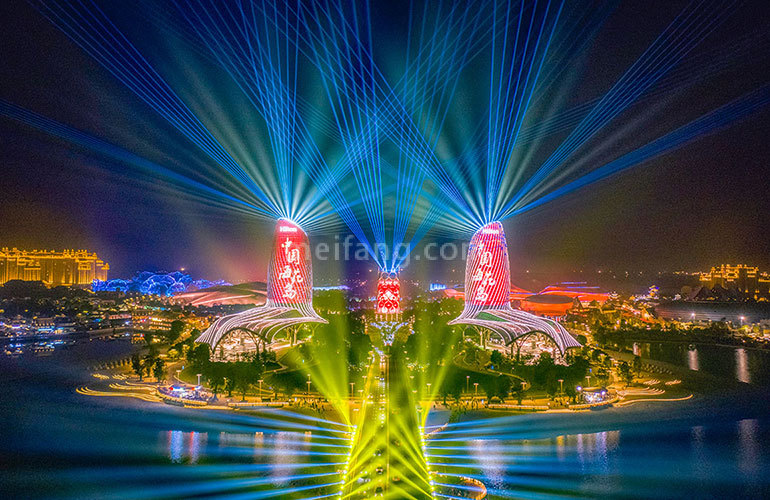 恒大海花岛夜景灯光秀