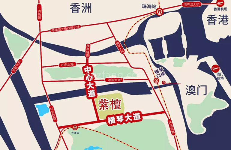 横琴紫檀文化中心区位图